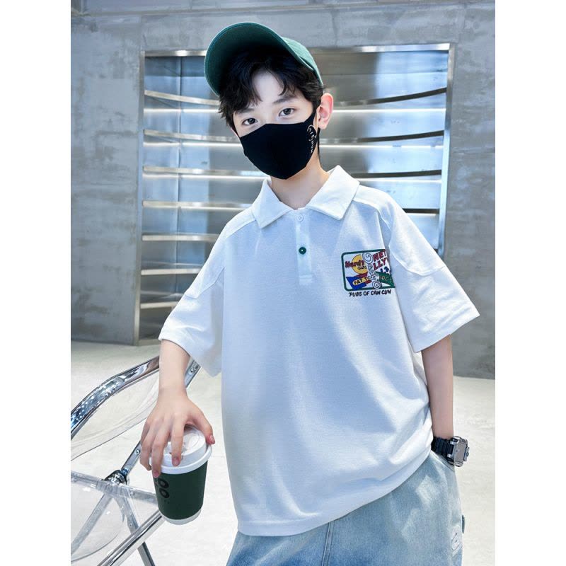 男童polo衫短袖T恤2025新款儿童装夏季上衣中大童男孩夏装潮酷T图片
