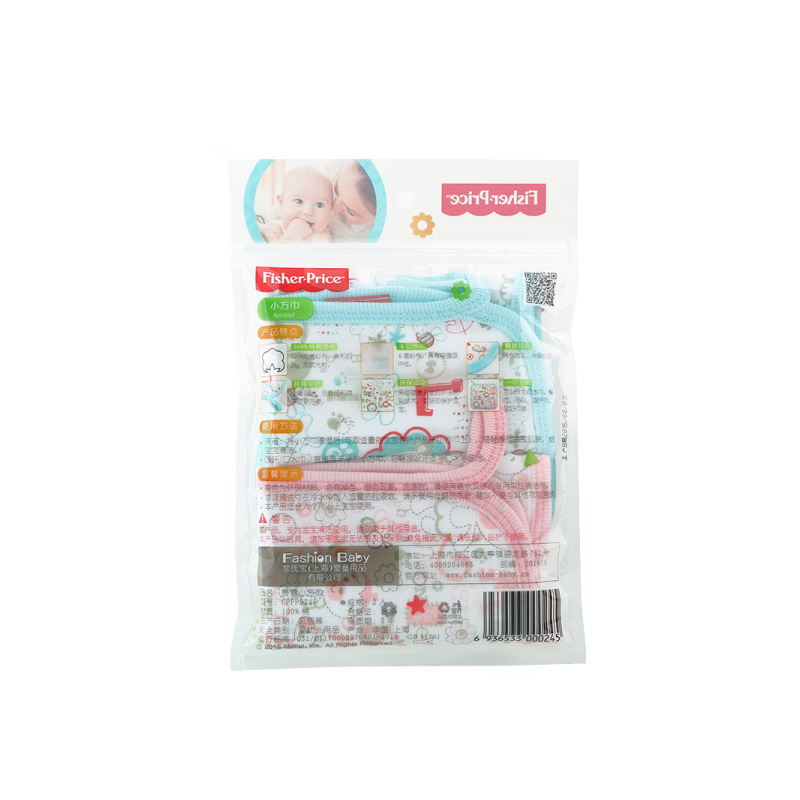 费雪（Fisher-Price） 纱布吸汗巾、垫背隔汗、口水巾2条装 多层纱布柔软吸汗