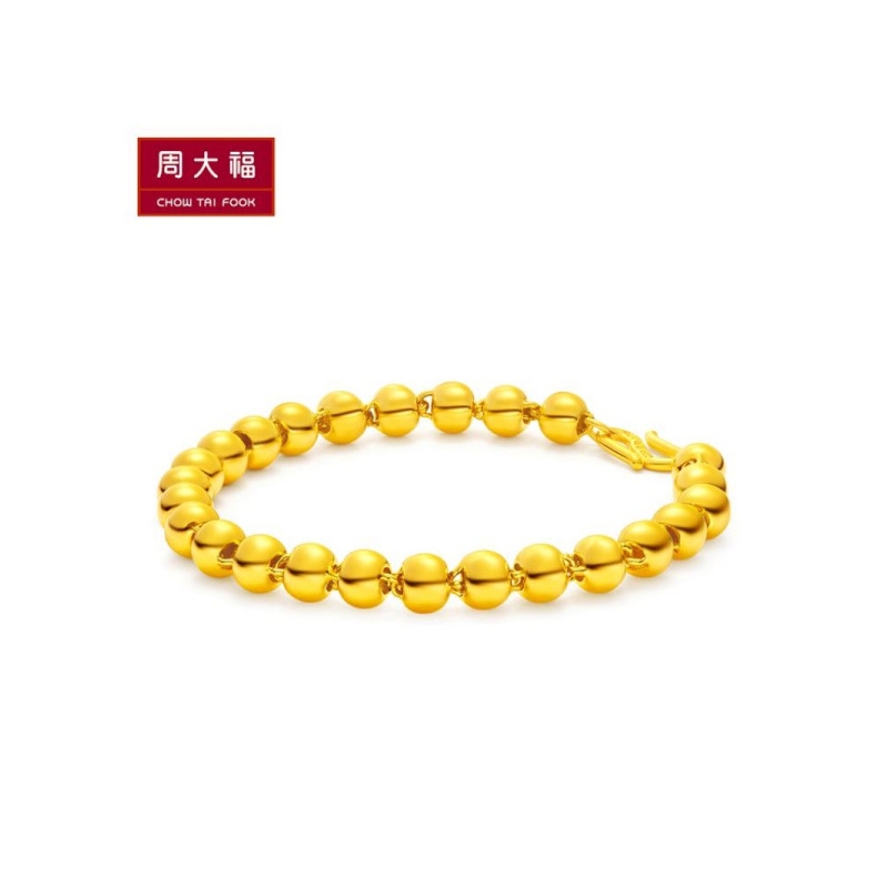 周大福时尚光身足金黄金手链计价(足金工费188元)F164008