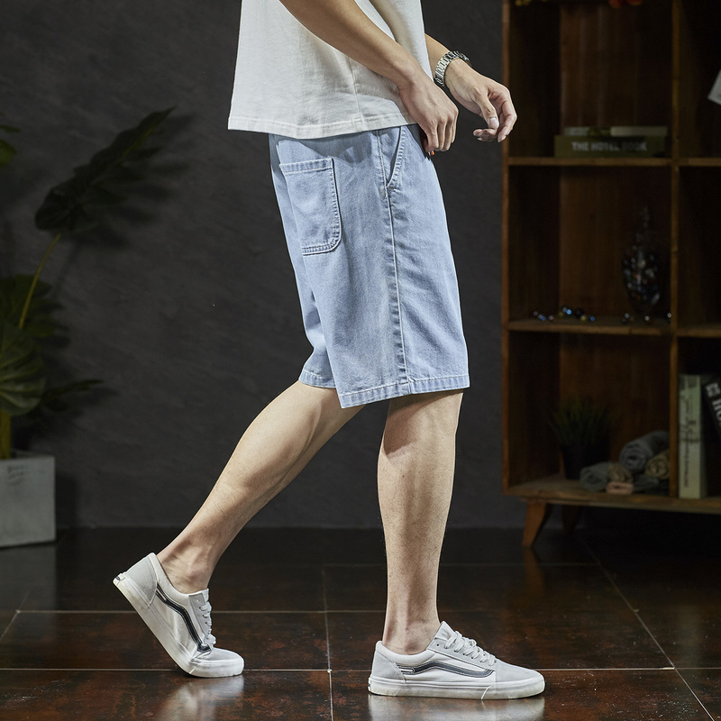 唐狮夏季新款牛仔短裤男五分裤宽松薄款港风牛仔中裤韩版潮流