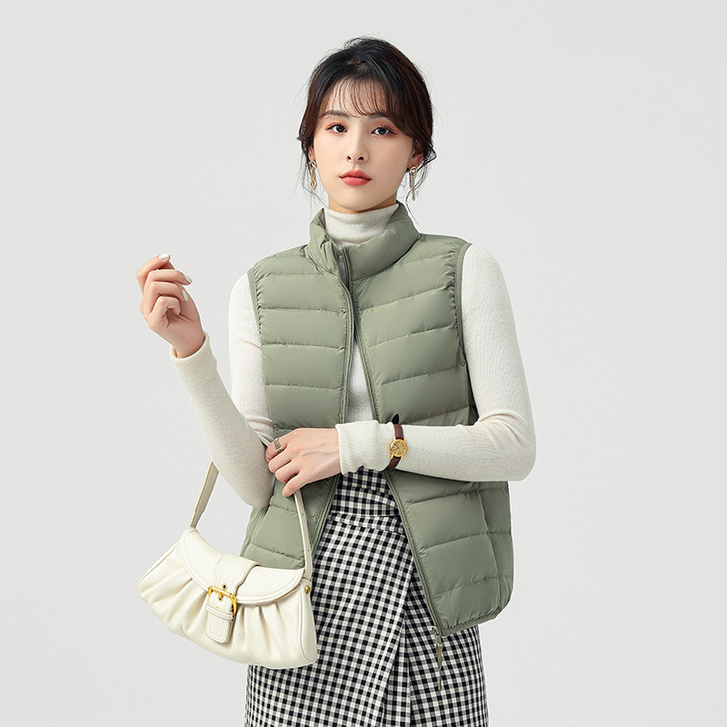 无缝羽绒马甲2021年新款轻薄短款坎肩背心内胆女款羽绒服外套