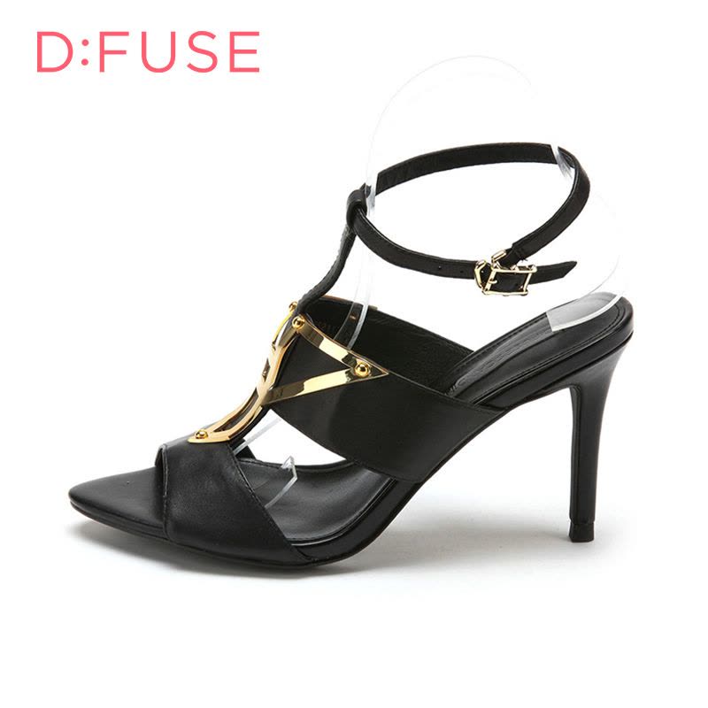 D：Fuse/迪芙斯夏羊皮革高细跟露趾女鞋凉鞋DF52111023图片