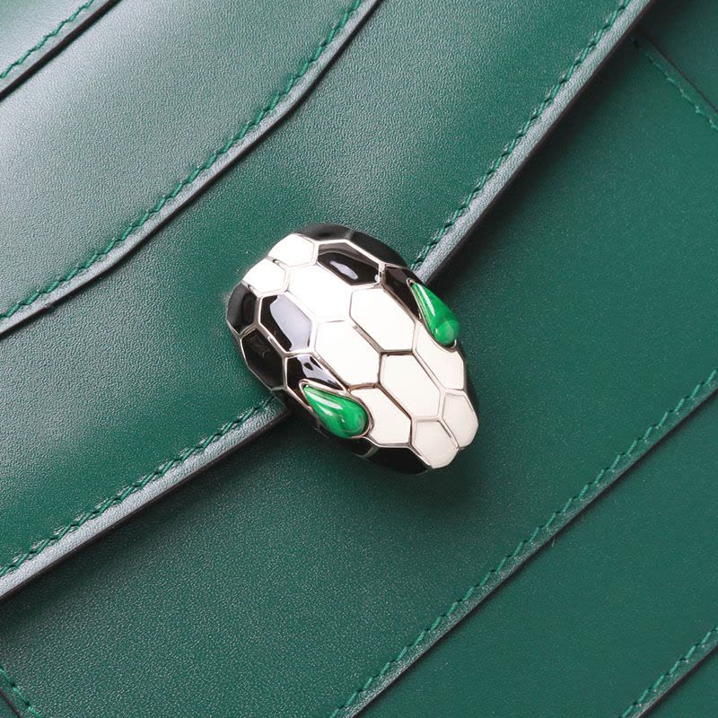 【预定】Bvlgari/宝格丽女包 新款春夏珐琅蛇头牛皮扣链条单肩包 中号 28*19*7.5图片