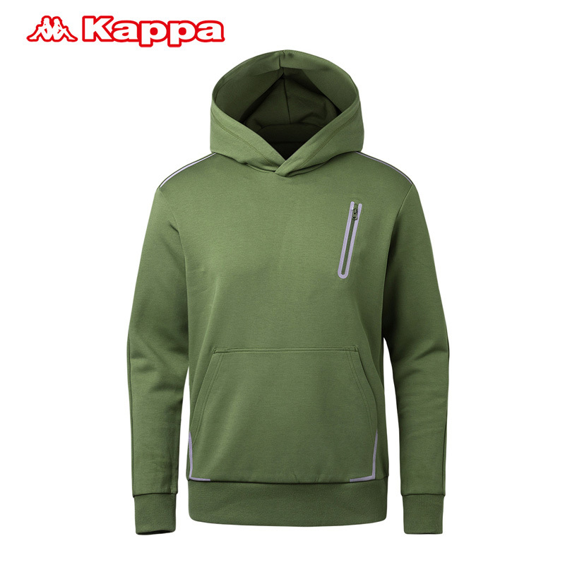 Kappa卡帕男运动卫衣秋冬打底衫休闲上衣套头帽衫运动衣