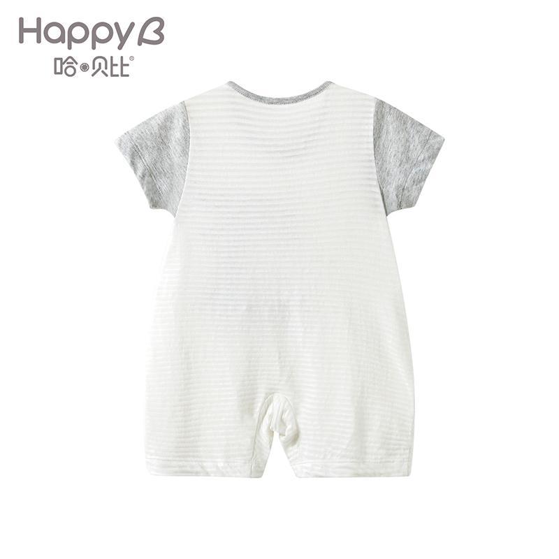 哈贝比（happyB）初生儿衣服夏宝宝连体衣婴幼儿哈衣外出服短袖爬服