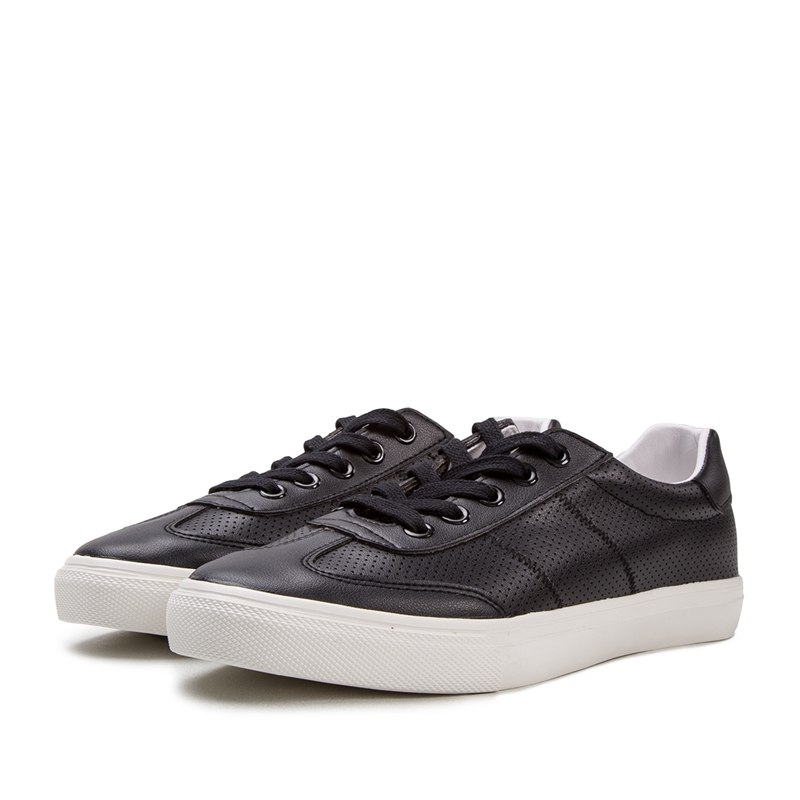 热风hotwind新款系带板鞋男休闲鞋圆头厚底冲孔潮流低帮鞋h14m7511