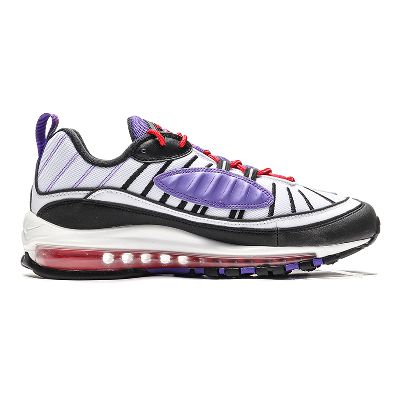 NIKE男鞋休闲鞋AIR MAX 98黑紫猛龙气垫缓震运动鞋640744