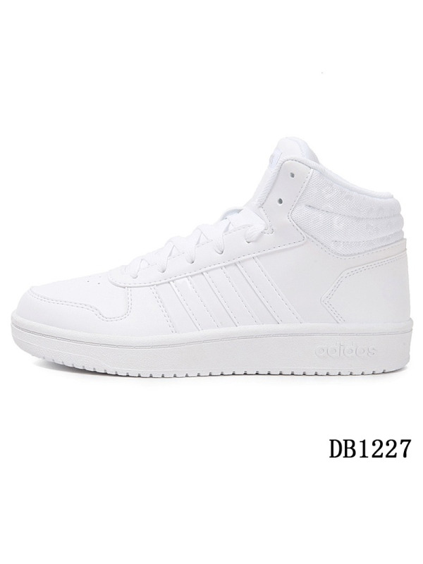 阿迪达斯NEO女鞋季高帮耐磨保暖运动休闲小白鞋DB1227