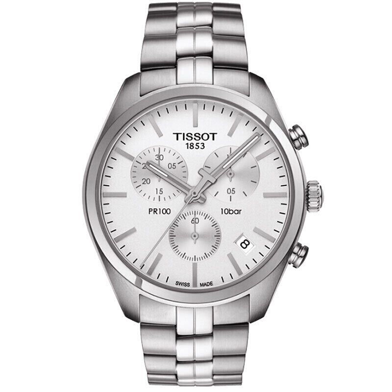 天梭(TISSOT)手表 PR100系列简约大气时尚钢带男士石英表
