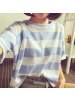 夏季新款韩版学生条纹短袖T恤女士宽松衣服上衣女装