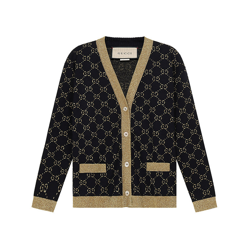 古驰 gucci 女士棉/混纺v领长袖针织衫开衫529193 x9w83