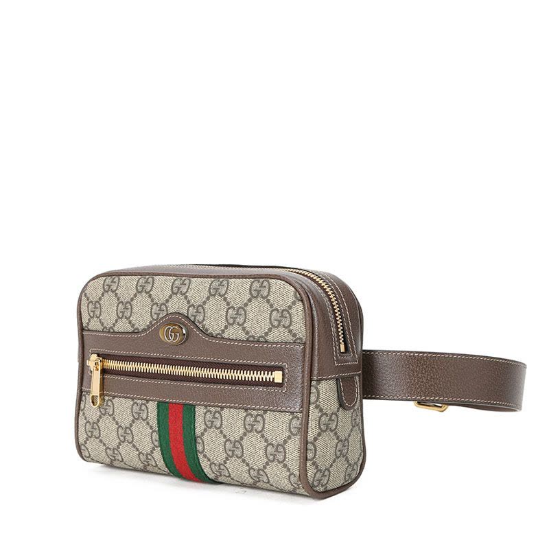 古驰GUCCI Ophidia 腰包\胸包小号 双G饰扣老花517076 女士斜挎包 金扣图片