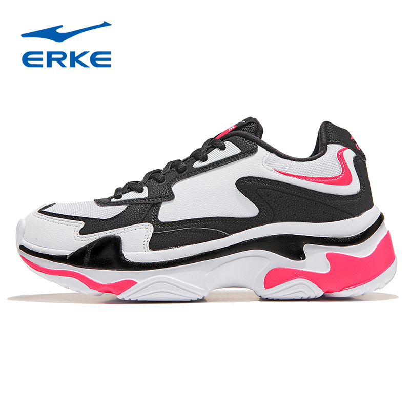 鸿星尔克(erke)女鞋老爹鞋新款时尚潮流保暖耐磨休闲运动女跑鞋