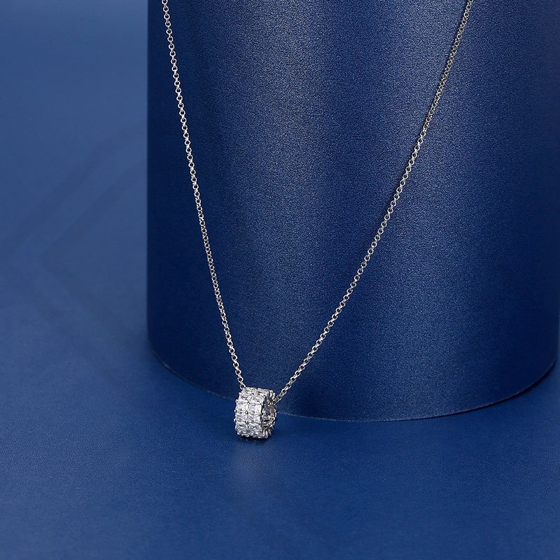 apmmonaco环形项链女锁骨链简约几何双圈小蛮腰毛衣链情侣吊坠