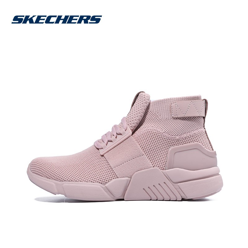 Skechers斯凯奇休闲鞋女鞋2019春季新款高帮运动鞋板鞋68859/BKPK/WMNT/PNK