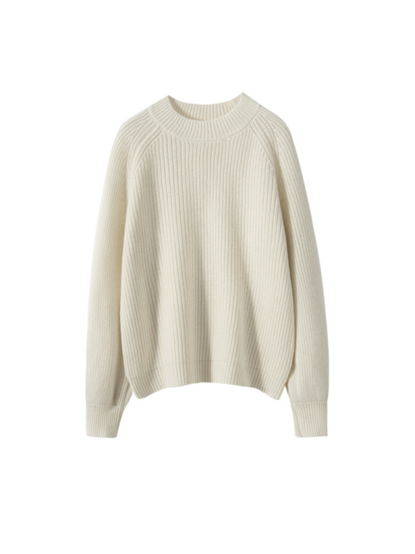 半高领山羊绒衫女针织打底衫宽松秋冬落肩套头长袖元宝针毛衣内搭