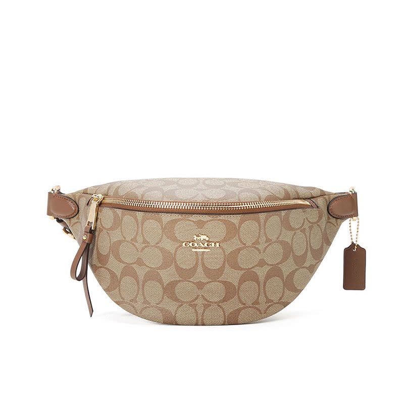 COACH 蔻驰 BELT BAG 腰包 胸包 女士斜挎包字母马车标织物F48740金扣图片