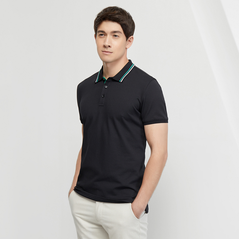 柒牌SEVEN男装短袖T恤商务休闲翻领中青年polo衫短t男士