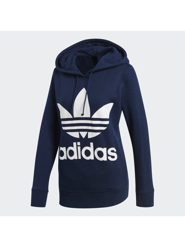 Adidas阿迪达斯三叶女装春运动连帽休闲针织连帽卫衣套头衫CE2410