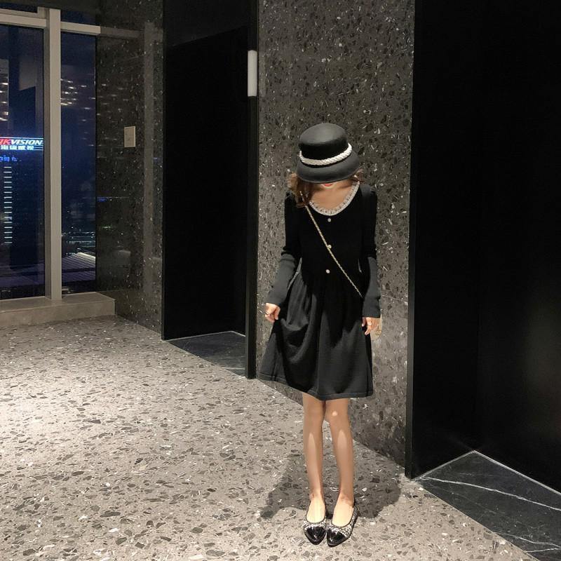 【年会系列】OtherMix红色法式针织连衣裙女2021年春新款裙子初春