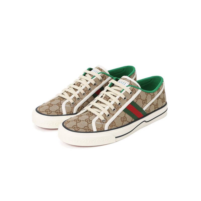 预售GUCCI Tennis 1977 帆布鞋 经典织带织物606111 男士帆布鞋休闲鞋图片