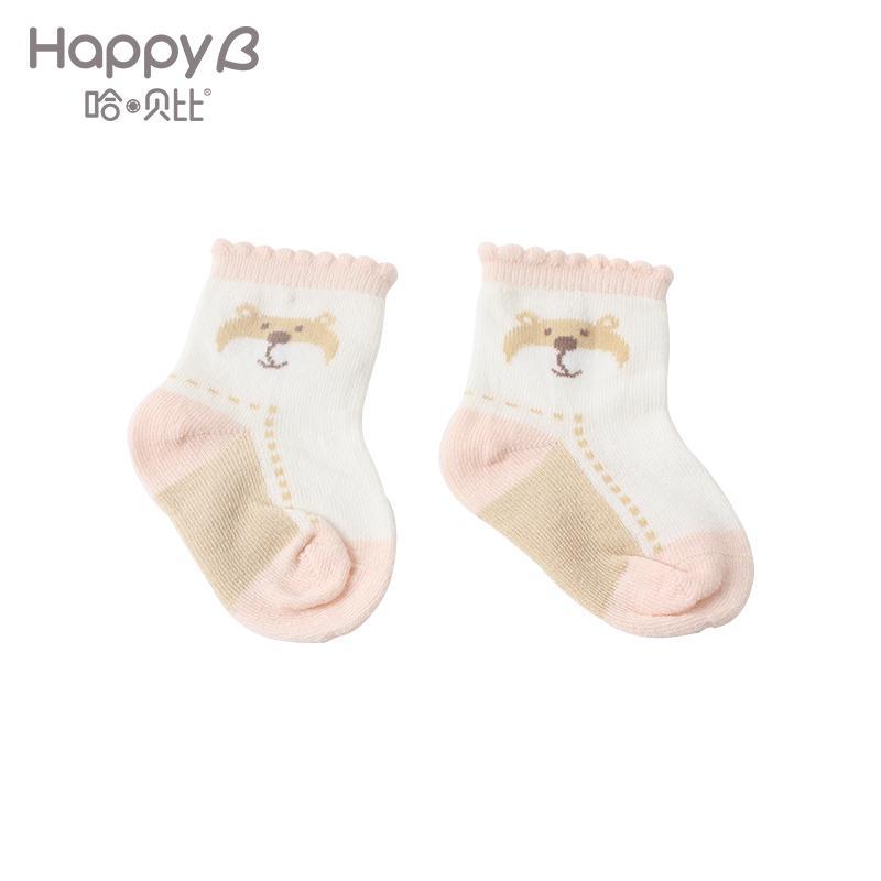 哈贝比（happyB）婴儿袜子春秋新生儿婴幼儿男女宝宝卡通透气袜四季袜子