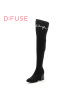 迪芙斯(D:fuse)冬季尖头高跟粗跟时尚长靴女DF74117173