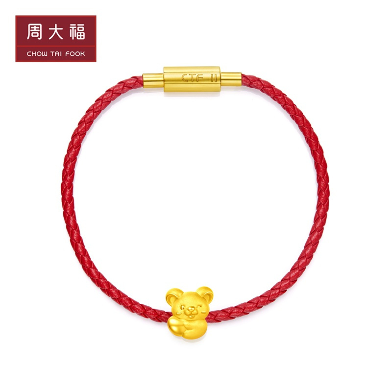 周大福 十二生肖鼠金鼠心有所鼠转运珠足金金吊坠甄品R24402