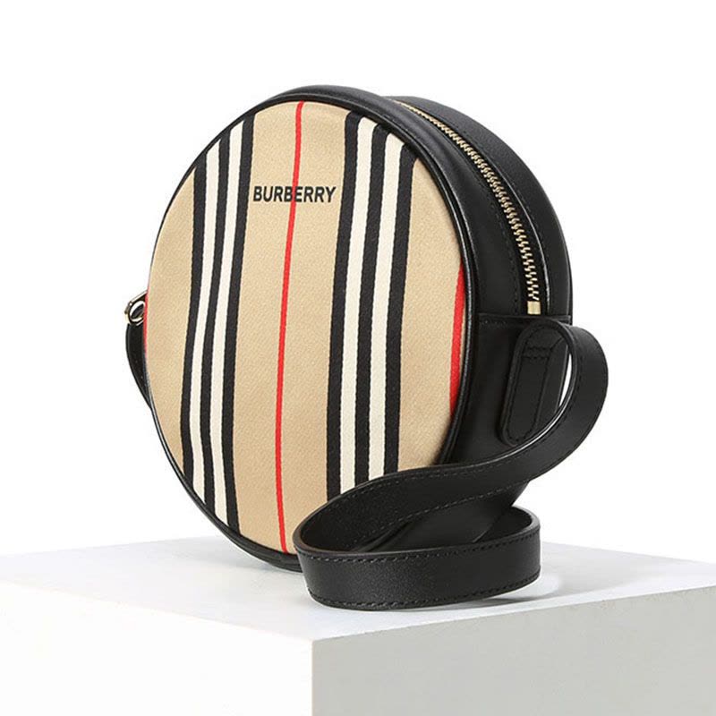 预定BURBERRY/博柏利 格纹圆饼斜挎包 18x18x6CM图片