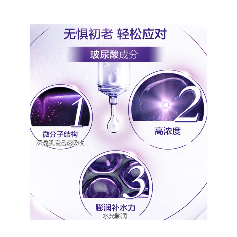 欧莱雅复颜玻尿酸水光充盈全脸淡纹眼霜30ml+乳液50ml+晶露65ml三件套装礼盒