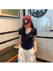 V领钉扣修身显瘦短袖T恤女2025夏季新款设计感百搭学生刺绣上衣潮