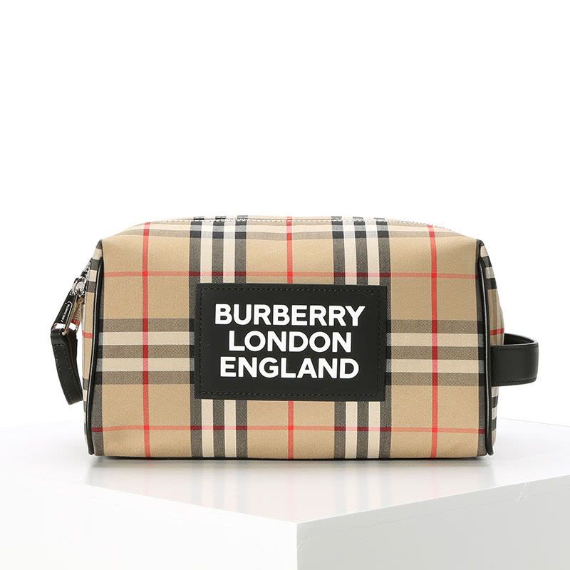 20新款 BURBERRY Vintage 格纹旅行收纳袋手拿包8022955 24x16x13CM图片