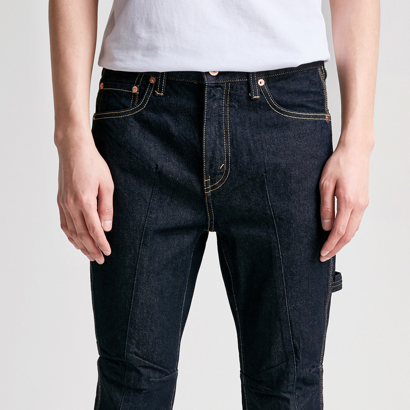 gxg男装夏季男士青年时尚修身藏青色休闲牛仔七分裤