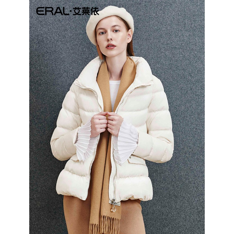艾莱依休闲时尚短款轻薄立领羽绒服女修身显瘦2018新款