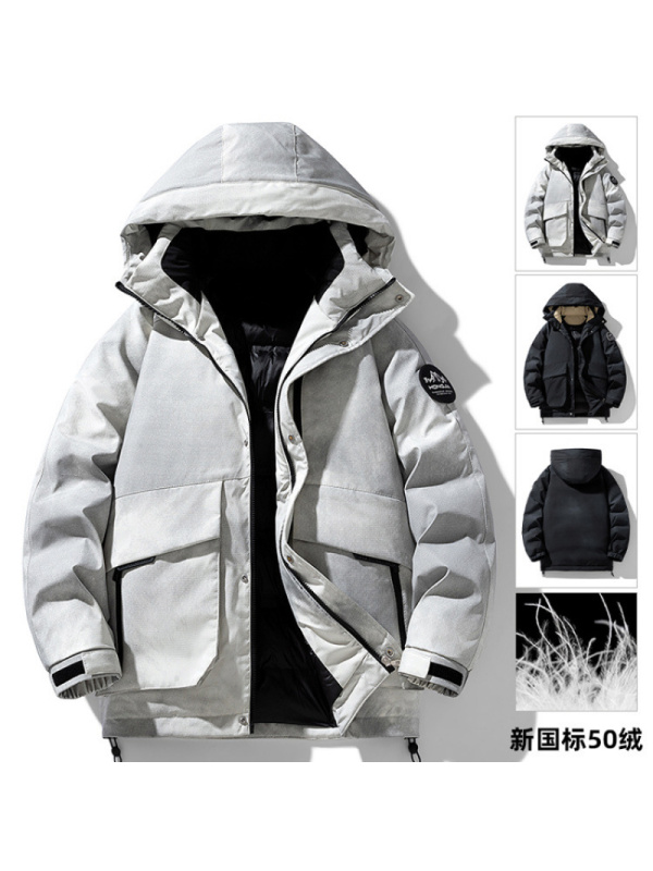 户外冲锋衣男女同款冬季羽绒服加厚保暖情侣防风连帽宽松潮牌男装