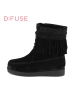 迪芙斯D:FUSE冬季专柜牛皮雪地平跟纯色短靴女鞋DF44117138