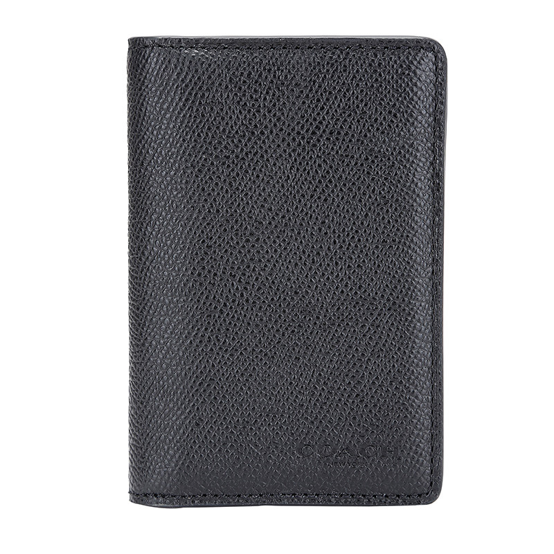 coach蔻驰奢侈品男士专柜款长款黑色皮革钱包钱夹75064blk