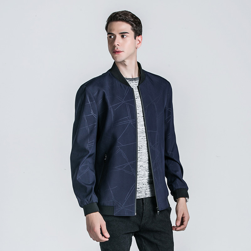 aemape美国苹果夹克男士简约时尚休闲立领外套男2018秋季新款