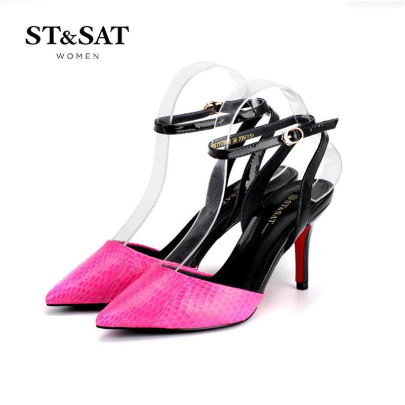 St&Sat/星期六尖头中后空细跟性感女鞋子SS61117965