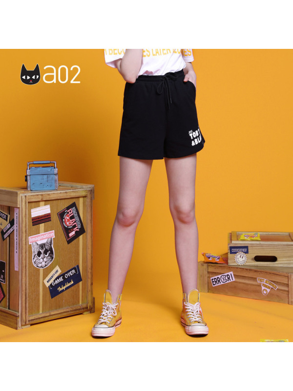 a02新款2020潮流卡通字母印花运动裤宽松休闲短裤女DTV2D0221PN