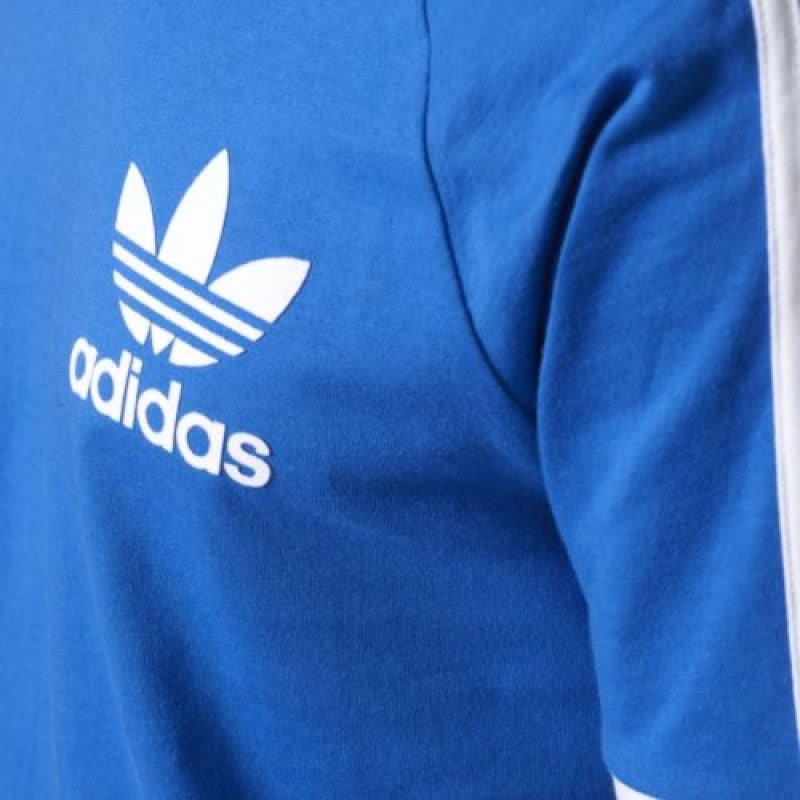 Adidas阿迪达斯Trefoilcalifornia男款T恤蓝色白色-BQ7552图片