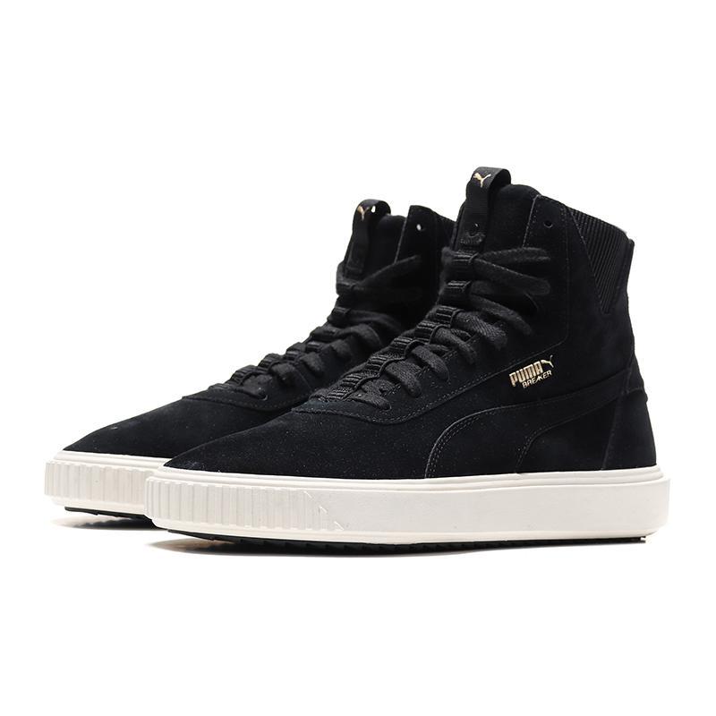 puma彪马男鞋女鞋情侣运动鞋高帮保暖休闲板鞋366599 36659901黑色 米