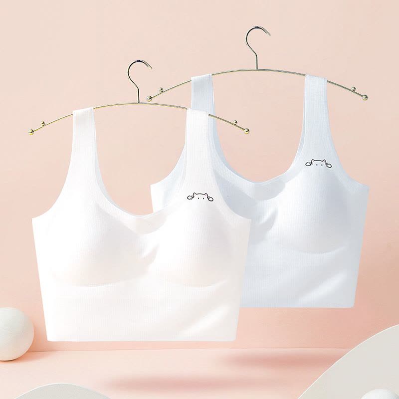 女童学生内衣运动防震跑步背心初中生高中生薄款少女款发育期文胸图片