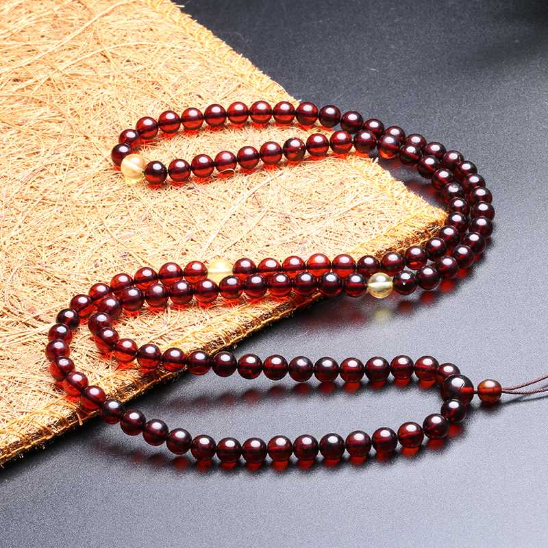 月印百川血珀108颗手串男女款多层多圈琥珀手链附证书