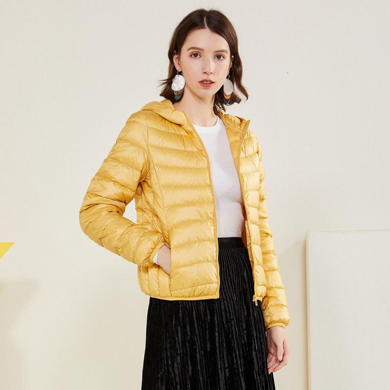 拉夏贝尔面包羽绒服女士秋冬韩版修身拉链连帽轻薄短外套30084082