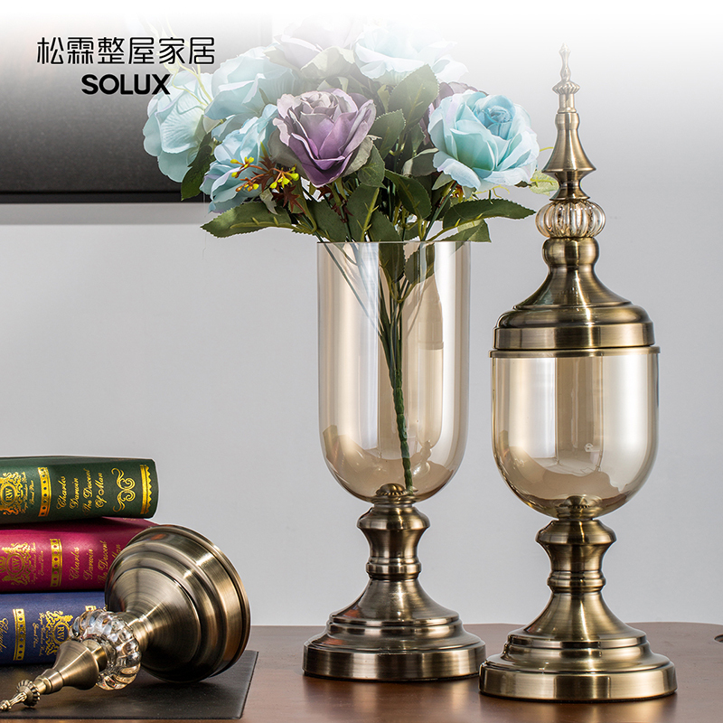 松霖SOLUX 金属玻璃花瓶（2件套） B883