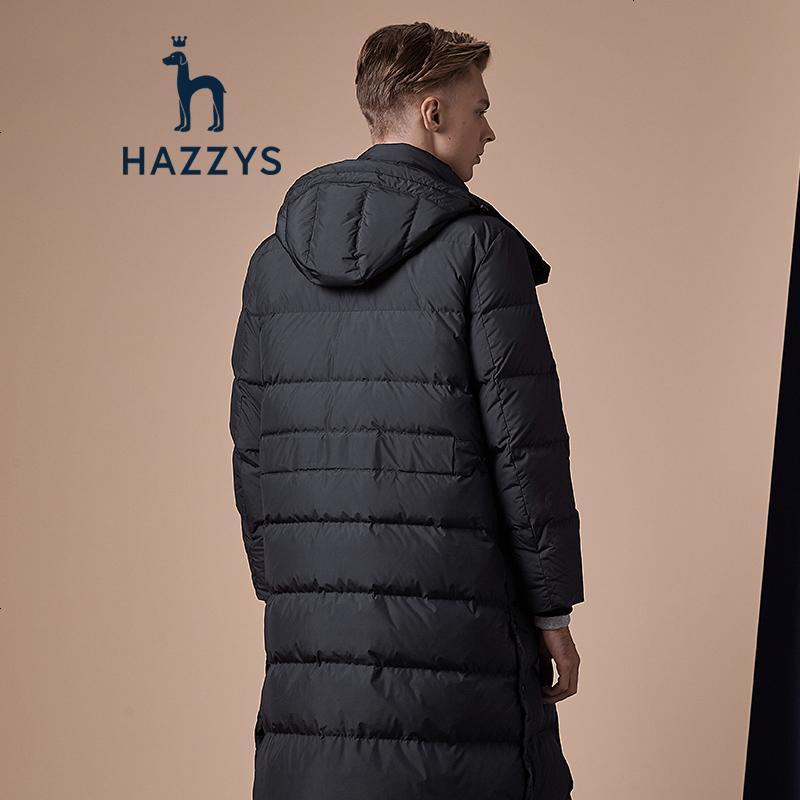 哈吉斯HAZZYS 冬季新款羽绒服男时尚都市纯色羽绒服
