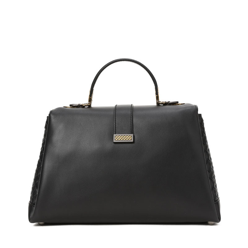 Bottega Veneta/葆蝶家 女包Piazza牛皮编织锁扣手拎斜挎包 489509