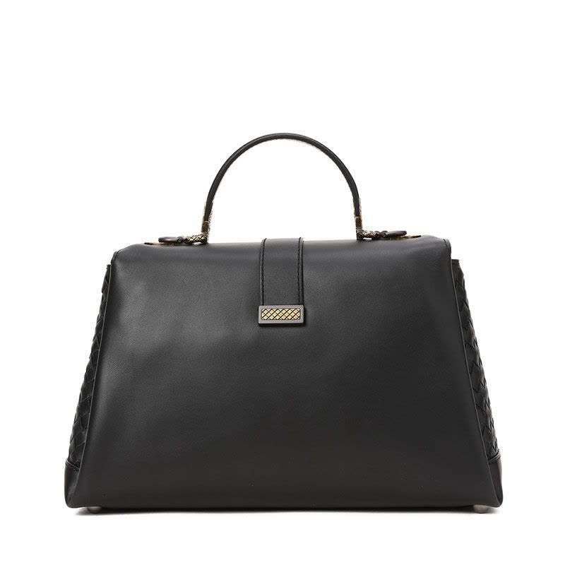 Bottega Veneta/葆蝶家 女包Piazza牛皮编织锁扣手拎斜挎包 489509图片