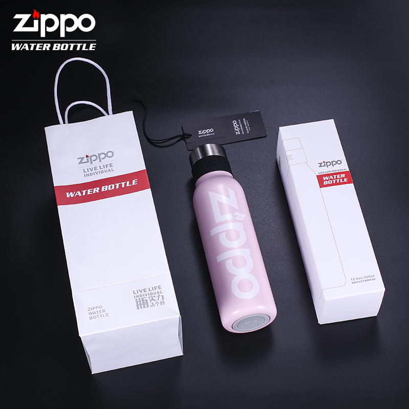 美国zippo保温水杯女便携男316l不锈钢保温杯个性运动360ml水杯